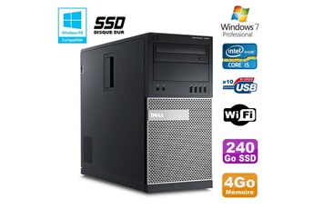 PC De Bureau Dell PC Tour Dell Optiplex 7010 Core i5-3470 3.2Ghz 4Go 240Go SSD Dvd WiFi Win 7