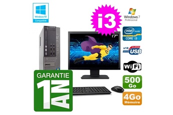 PC De Bureau Dell PC Dell 790 Sff Intel I3-2120 Ram 4Go Disque 500Go Dvd WiFi W7 Ecran 17"