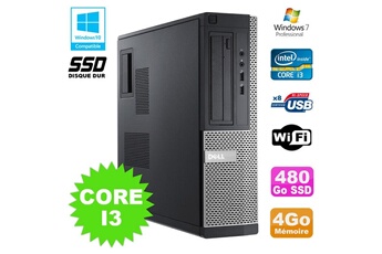 Pc De Bureau Dell Pc Dell Optiplex 3010 Dt Core I3 3.1Ghz 4Go 480Go Ssd Dvd Wifi Hdmi W7