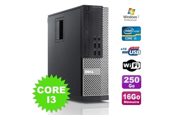 PC De Bureau Dell PC Dell Optiplex 990 Sff I3-2120 3.3Ghz 16Go Disque 250Go Dvd WiFi W7