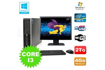 Pc De Bureau Hp Lot Pc Hp Elite 8200 Sff Core I3 3.1Ghz 4Go 2To Dvd Wifi W7 + Ecran 17"