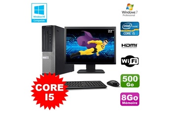 PC De Bureau Dell Lot PC Dell Optiplex 3010 Dt i5-3470 3.2Ghz 8Go 500Go Graveur WiFi W7 + Ecran 22