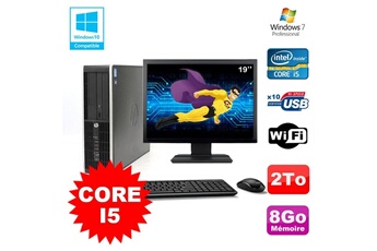 Pc De Bureau Hp Lot Pc Hp Elite 8200 Sff Core I5 3.1Ghz 8Go 2To Dvd Wifi W7 + Ecran 19"