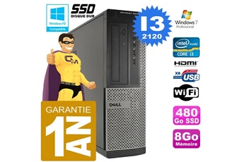 Pc De Bureau Dell Pc Dell 3010 Dt Core I3-2120 Ram 8Go Disque 480 Go Ssd Wifi W7
