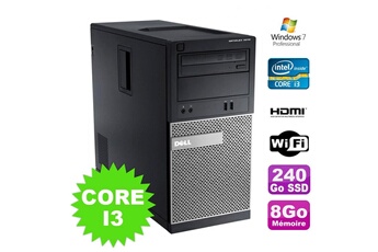 Pc De Bureau Dell Pc Tour Dell Optiplex 3010 Mt Intel I3-2120 Graveur 8Go 240Go Ssd Hdmi Wifi W7