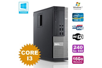 PC De Bureau Dell PC Dell Optiplex 7010 Sff Core I3 3.1Ghz 16Go 240Go SSD Dvd WiFi W7