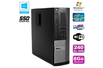 PC De Bureau Dell PC Dell Optiplex 790 Sff Intel Core I3 3.3Ghz 8Go Ddr3 240Go SSD WiFi Win 7 Pro