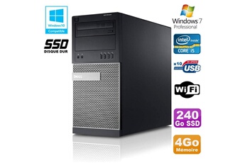 Pc De Bureau Dell Pc Tour Dell Optiplex 790 Core I5 3.1Ghz 4Go Disque 240Go Ssd Dvd Wifi Win 7