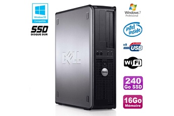 PC De Bureau Dell PC Dell Optiplex 780 Dt Intel E5200 2,5Ghz 16Go 240Go SSD WiFi Win 7 Pro