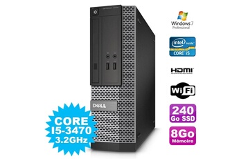 PC De Bureau Dell PC Dell Optiplex 3010 Sff Intel i5-3470 Dvd 8Go 240Go SSD Hdmi WiFi W7