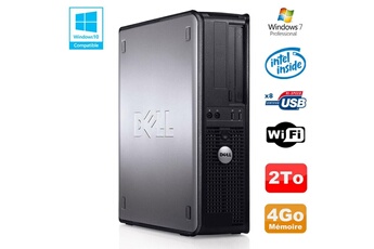 PC De Bureau Dell PC Dell Optiplex 780 Dt Intel E7500 2.93Ghz 4Go Disque 2000Go WiFi Win 7 Pro