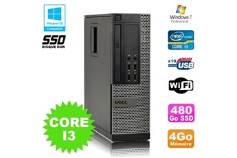 PC De Bureau Dell PC Dell Optiplex 790 Sff Intel Core I3 3.3Ghz 4Go Ddr3 480Go SSD WiFi Win 7 Pro