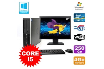 PC De Bureau HP Lot PC HP Elite 8200 Sff Core i5 3.1Ghz 4Go 250Go Dvd WiFi W7 + Ecran 17"