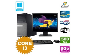 PC De Bureau Dell Lot PC Tour Dell 790 Intel Core I3 3.1Ghz 8Go 500Go Dvd WiFi Win 7 + Ecran 17"
