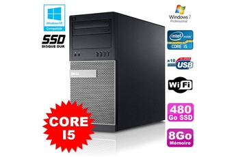 PC De Bureau Dell PC Tour Dell Optiplex 790 Core i5 3.1Ghz 8Go Disque 480Go SSD Dvd WiFi Win 7