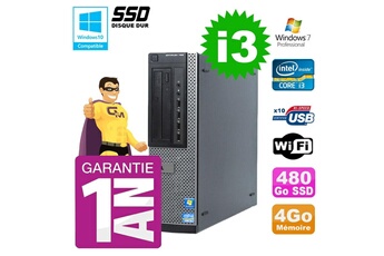 PC De Bureau Dell PC Dell 790 Dt Intel I3-2120 4Go Disque 480Go SSD Graveur WiFi W7
