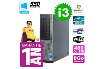 Pc De Bureau Dell Pc Dell 790 Dt Intel I3-2120 8Go Disque 480Go Ssd Graveur Wifi W7