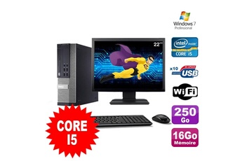 PC De Bureau Dell Lot PC Dell Optiplex 990 Sff i5-2400 3.1Ghz 16Go 250Go Dvd WiFi W7 + Ecran 22"