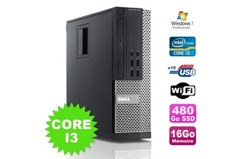 PC De Bureau Dell PC Dell Optiplex 990 Sff I3-2120 3.3Ghz 16Go Disque 480Go SSD Dvd WiFi W7