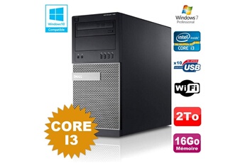 PC De Bureau Dell PC Tour Dell Optiplex 790 Intel Core I3 3.1Ghz 16Go 2To Dvd WiFi Win 7