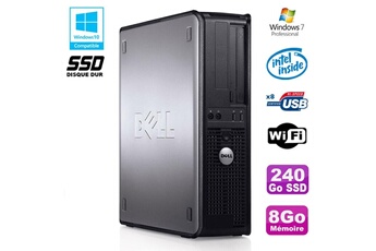 PC De Bureau Dell PC Dell Optiplex 780 Dt Intel E7500 2.93Ghz 8Go 240Go SSD WiFi Win 7 Pro