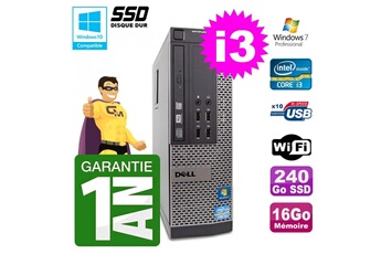 PC De Bureau Dell PC Dell 790 Sff Intel I3-2120 Ram 16Go Disque 240Go SSD Dvd WiFi W7