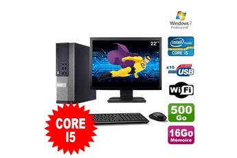 PC De Bureau Dell Lot PC Dell Optiplex 990 Sff i5-2400 3.1Ghz 16Go 500Go Dvd WiFi W7 + Ecran 22"