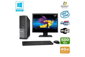 PC De Bureau Dell Lot PC Dell Optiplex 3020 Sff Intel G3220 3Ghz 4Go 500Go Dvd WiFi W7 + Ecran 19"