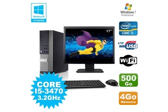 PC De Bureau Dell Lot PC Dell Optiplex 790 Sff Core i5-3470 3.2Ghz 4Go 500Go WiFi W7 + Ecran 17