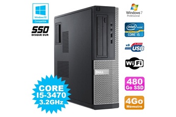 PC De Bureau Dell PC Dell Optiplex 3010 Dt i5-3470 3.2Ghz 4Go 480Go SSD Graveur WiFi Hdmi W7