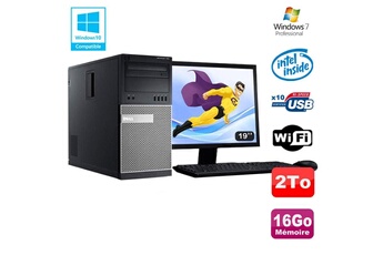 PC De Bureau Dell Lot PC Tour Dell 790 G630 2.7Ghz 16Go Disque 2000Go Dvd WiFi Win 7 + Ecran 19"