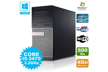 PC De Bureau Dell PC Tour Dell Optiplex 790 Intel i5-3470 3.2Ghz 4Go 500Go Dvd WiFi Win 7