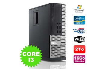 PC De Bureau Dell PC Dell Optiplex 990 Sff I3-2120 3.3Ghz 16Go Disque 2000Go Dvd WiFi W7