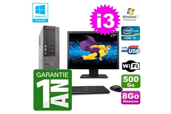 PC De Bureau Dell PC Dell 790 Sff Intel I3-2120 Ram 8Go Disque 500Go Dvd WiFi W7 Ecran 17"