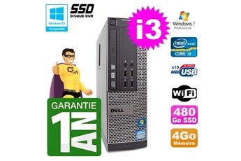 Pc De Bureau Dell Pc Dell 790 Sff Intel I3-2120 Ram 4Go Disque 480Go Ssd Dvd Wifi W7