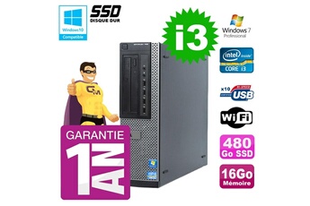 PC De Bureau Dell PC Dell 790 Dt Intel I3-2120 16Go Disque 480Go SSD Graveur WiFi W7