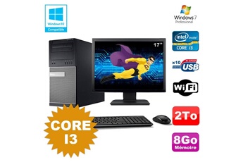 PC De Bureau Dell Lot PC Tour Dell 790 Intel Core I3 3.1Ghz 8Go 2To Dvd WiFi Win 7 + Ecran 17"