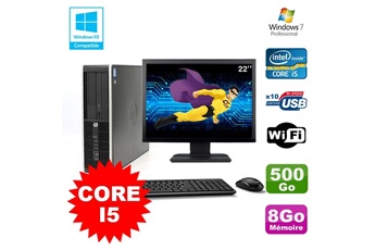 PC De Bureau HP Lot PC HP Elite 8200 Sff Core i5 3.1Ghz 8Go 500Go Dvd WiFi W7 + Ecran 22"