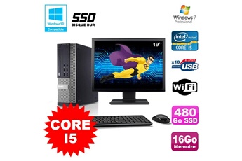 Pc De Bureau Dell Lot Pc Dell Optiplex 790 Sff Core I5 3,1Ghz 16Go 480Go Ssd Wifi W7 + Ecran 19