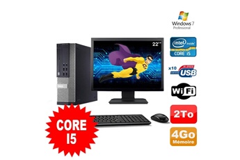 PC De Bureau Dell Lot PC Dell Optiplex 990 Sff i5-2400 3.1Ghz 4Go 2000Go Dvd WiFi W7 + Ecran 22"