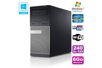 PC De Bureau Dell PC Tour Dell Optiplex 790 Core i5 3.1Ghz 8Go Disque 240Go SSD Dvd WiFi Win 7