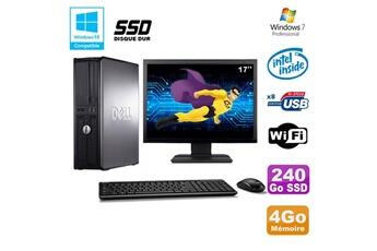 Dell Optiplex 780 Dt 19" Core 2 Duo 3 Ghz Ssd 240 Go 4 Go