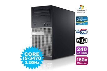 Pc De Bureau Dell Pc Tour Dell Optiplex 7010 Core I5-3470 3.2Ghz 16Go 240Go Ssd Dvd Wifi Win 7