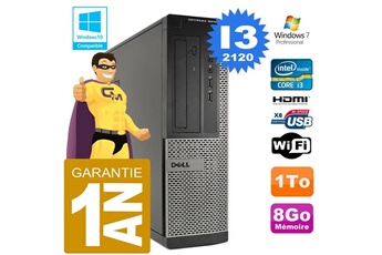 Pc De Bureau Dell Pc Dell 3010 Dt Core I3-2120 Ram 8Go Disque 1 To Wifi W7