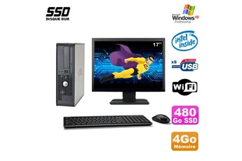 Ensemble Pc Avec Écran Dell Lot Pc Dell 380 Sff E5200 2.5Ghz 4Go 480Go Ssd Dvd Wifi Win Xp + Ecran 17"