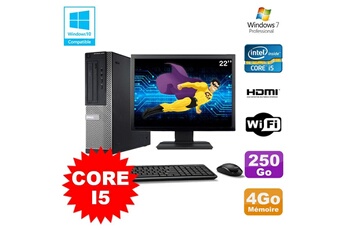 PC De Bureau Dell Lot PC Dell Optiplex 3010 Dt i5-3470 3.2Ghz 4Go 250Go Graveur WiFi W7 + Ecran 22