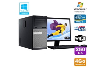 PC De Bureau Dell Lot PC Tour Dell 790 Core i5 3.1Ghz 4Go Disque 250Go Dvd WiFi Win 7 + Ecran 17"