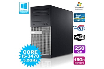 PC De Bureau Dell PC Tour Dell Optiplex 790 Intel i5-3470 3.2Ghz 16Go 250Go Dvd WiFi Win 7