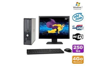 Ensemble Pc Avec Écran Dell Lot Pc Dell 380 Sff E5200 2.5Ghz 4Go Disque 250Go Dvd Wifi Win 7 + Ecran 22"