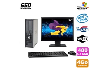 Ensemble Pc Avec Écran Dell Lot Pc Dell 380 Sff E5200 2.5Ghz 4Go 480Go Ssd Dvd Wifi Win Xp + Ecran 22"